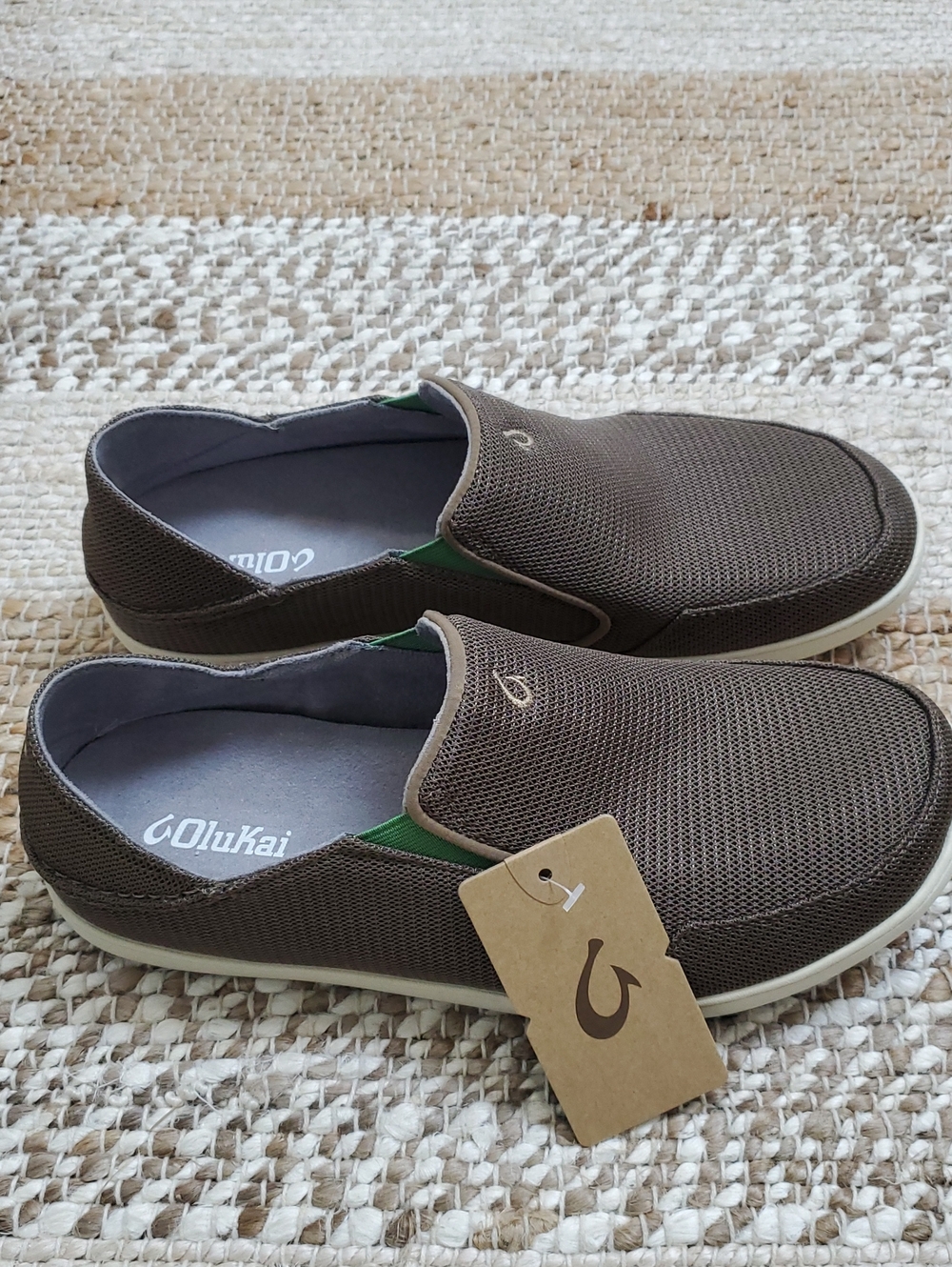 Olukai Nohea Mesh Slip On Shoes Mustang Lime Men's US 11.5/EU 44.5